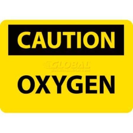 NATIONAL MARKER CO NMC OSHA Sign, Caution Oxygen, 10in X 14in, Yellow/Black C575PB